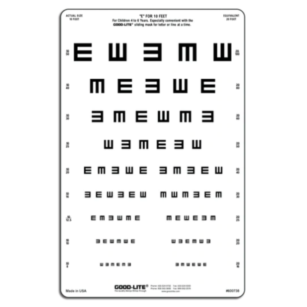 Good Lite E &amp; C Linear Spaced Distance Chart- Disponible par l&#039;intermédiaire d&#039;INNOVA, la source fiable d&#039;équipement et de fournitures ophtalmiques au Canada.