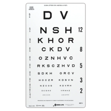 Good-Lite Snellen/Sloan Letter Linear-spaced Visual Acuity Chart