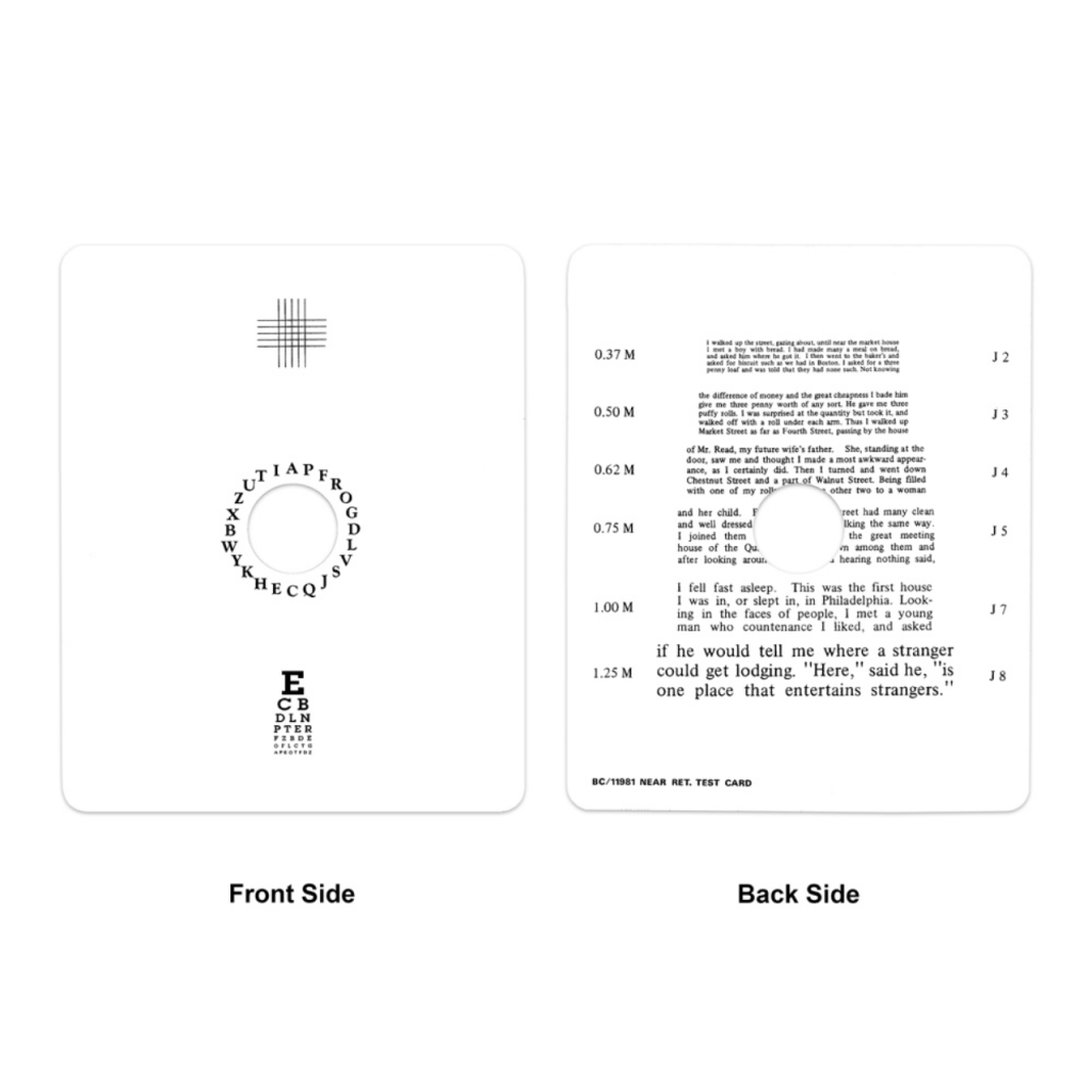 Carte de test de point proche