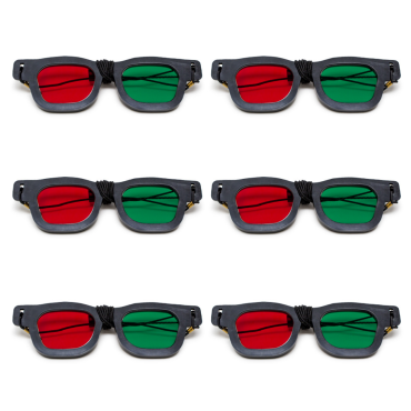 Bernell Red/Green Spectacles w/ Elastic (Pack of 6)